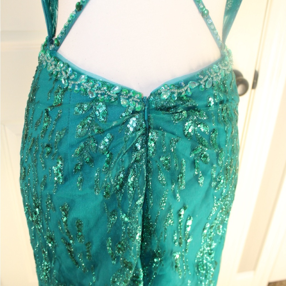 Sparkly Dark Teal Bodycon Corset Short Homecoming Dress With Sequins
Size 6 - Picture 9 of 16